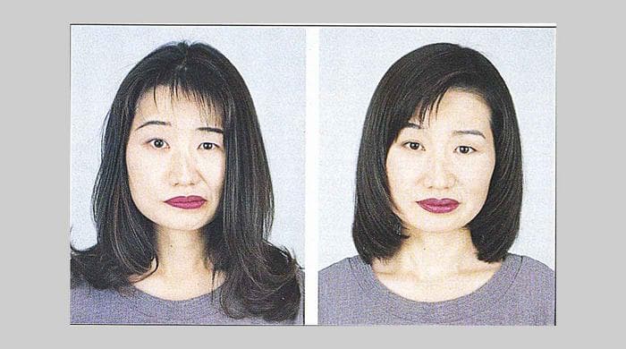 Corrective makeup for facial asymmetry - before and after