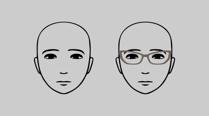 Shape of glasses can elongate the face